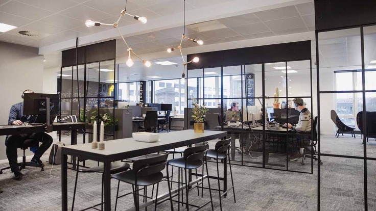 Coworking område.